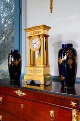 IMPORTANT GILT BRONZE PORTICO CLOCK, RESTORATION PERIOD