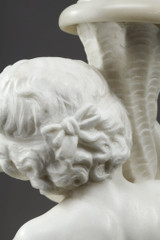 Bust marble child sculpture