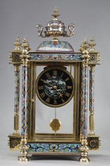 Cloisonné enamel clock