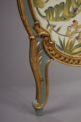 Art Nouveau lacquered and gilded folding screen