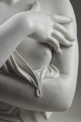 Carrara marble bust, "La Pudeur" (Modesty)