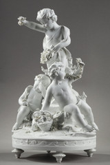 Groupe de putti en porcelaine, XIXe