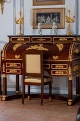 A mahogany and gilt bronze cylinder desk, Empire style, 19th century