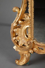 LARGE MIRROR IN CARVED WOOD AND GILT