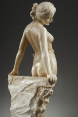 Sculpture Nu à la balustrade de Emilio FIASCHI (1858-1941)