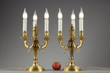 Gilded bronze candelabra