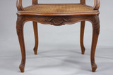 Regency-style dining table, chairs and armchairs