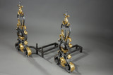 Wrought iron andirons