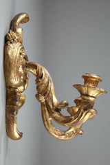 APPLIQUES ANCIENNES A 2 LUMIERES EN BOIS DORE D'EPOQUE LOUIS XV APPLIQUES ANCIENNES A 2 LUMIERES EN BOIS DORE D'EPOQUE LOUIS XV