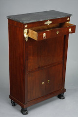 Consulat mahogany and mahogany veneer chest of drawers & secretary