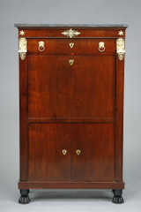 Consulat mahogany and mahogany veneer chest of drawers & secretary