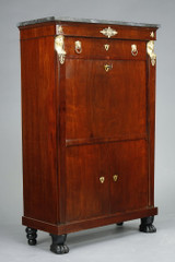 Consulat mahogany and mahogany veneer chest of drawers & secretary