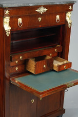 Consulat mahogany and mahogany veneer chest of drawers & secretary