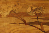 Wood marquetry tables