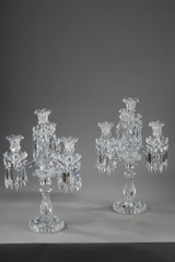 Pair of Baccarat crystal candelabras, early 20th century