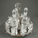 CRYSTAL AND SILVER-PLATED LIQUEUR SERVICE FROM THE CHARLES X PERIOD