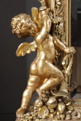 MONUMENTAL MIROIR DE STYLE LOUIS XVI, TRAVAIL D'ÉPOQUE NAPOLÉON III