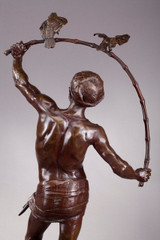 GRAND BRONZE "L'OISELEUR INDOU" D'AUGUSTE DE WEVER (1836-1910)