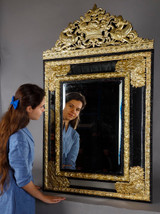 IMPOSANT MIROIR DE STYLE LOUIS XIV À PARECLOSES