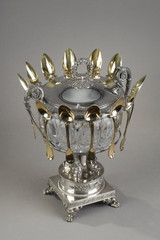 Сахарница или варенье из хрусталя, серебра и позолоченного серебра