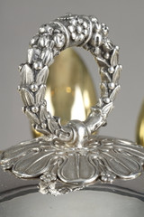 Сахарница или варенье из хрусталя, серебра и позолоченного серебра