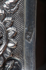 Marmeladenschale oder Zuckerdose aus Kristall, Silber und Vermeil