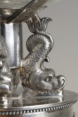 JAM DISH OR SUGAR BOWL IN CRYSTAL, SILVER AND VERMEIL