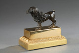 Bronze Lion Dog Inkwell