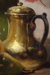 STILL LIFE PAINTING BY BRUNEL DE NEUVILLE, CARVED AND GILDED WOOD FRAME