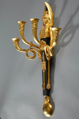 PAIR OF EMPIRE PERIOD BRONZE WALL SCONCES