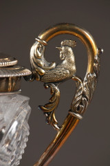 Un drageoir en cristal de Creusot et argent