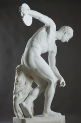 Vue de la sculpture en plâtre du Discobole