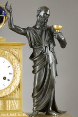 Dial and sculpted figures of an Empire style clock