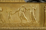 LARGE MANTEL CLOCK SOCRATES DRINKING HENWOOD