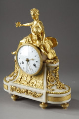 Composición de figuras alrededor de la esfera de un reloj Luis XVI