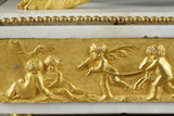 GRANDE OROLOGIO DA DIREZIONE IN BRONZO PATINATO E DORATO
