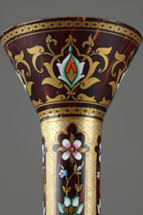 OPAL GLASS VASE WITH ORIENTAL DECORATION