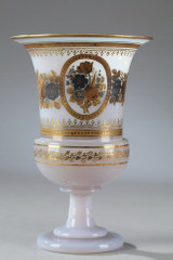 Pair of medici vases in opaline a decor desvignes