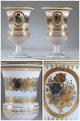 Paar Medici -Vasen in Opalin A Decor Desvignes