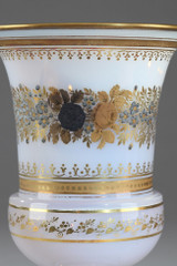 Pair of medici vases in opaline a decor desvignes