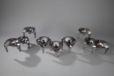 SET OF 9 MODULAR CANDLEHOLDERS IN CHROME METAL, NAGEL GERMANY