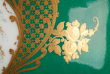 ANTIQUE PLANTER IN PORCELAIN AND BRONZE DECORATED WITH GALLANT COUPLES