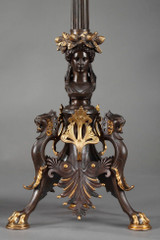 Grande lampe de table en bronze 19e