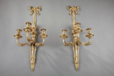 PAIRE DE GRANDES APPLIQUES DE STYLE LOUIS XVI