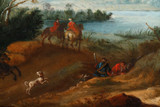 Paysage en huile d'époque 18e