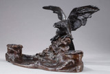 Marionnet, encrier en bronze aigle