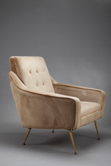 Ochre velvet armchairs