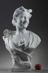 "Bust of a young woman" signed Oliver