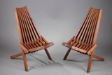 PAIR OF SCANDINAVIAN TEAK FOLDING CHAIRS