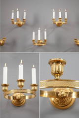 SIX CHARLES X SCONCES IN GILT BRONZE